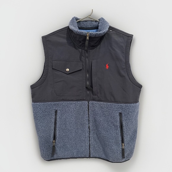 POLO RALPH LAUREN Fleece Vest Large Polyester NVY 710859235002